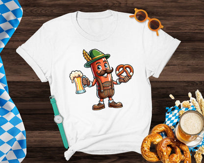 Vivtrek - Funny Sausage Lederhosen Men T-Shirt, Oktoberfest Shirt