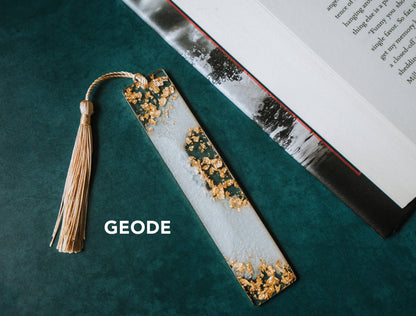 Dège Creative - White Moon Phases & Geode Bookmark