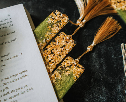 Dège Creative - Olive Green & Gold Bookmark