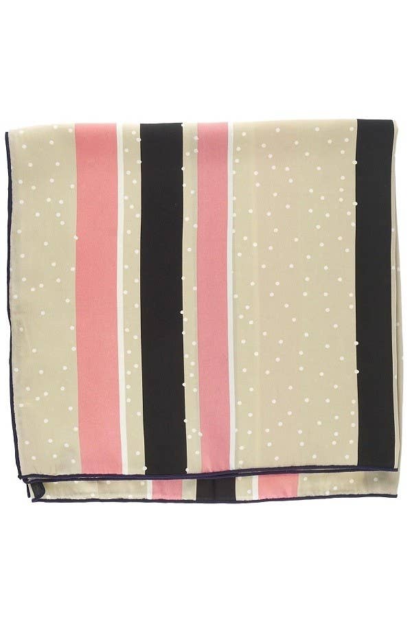 Olive & Pique - "So Silky" Satin Neckerchief Scarf, Versatile, Rose Beige