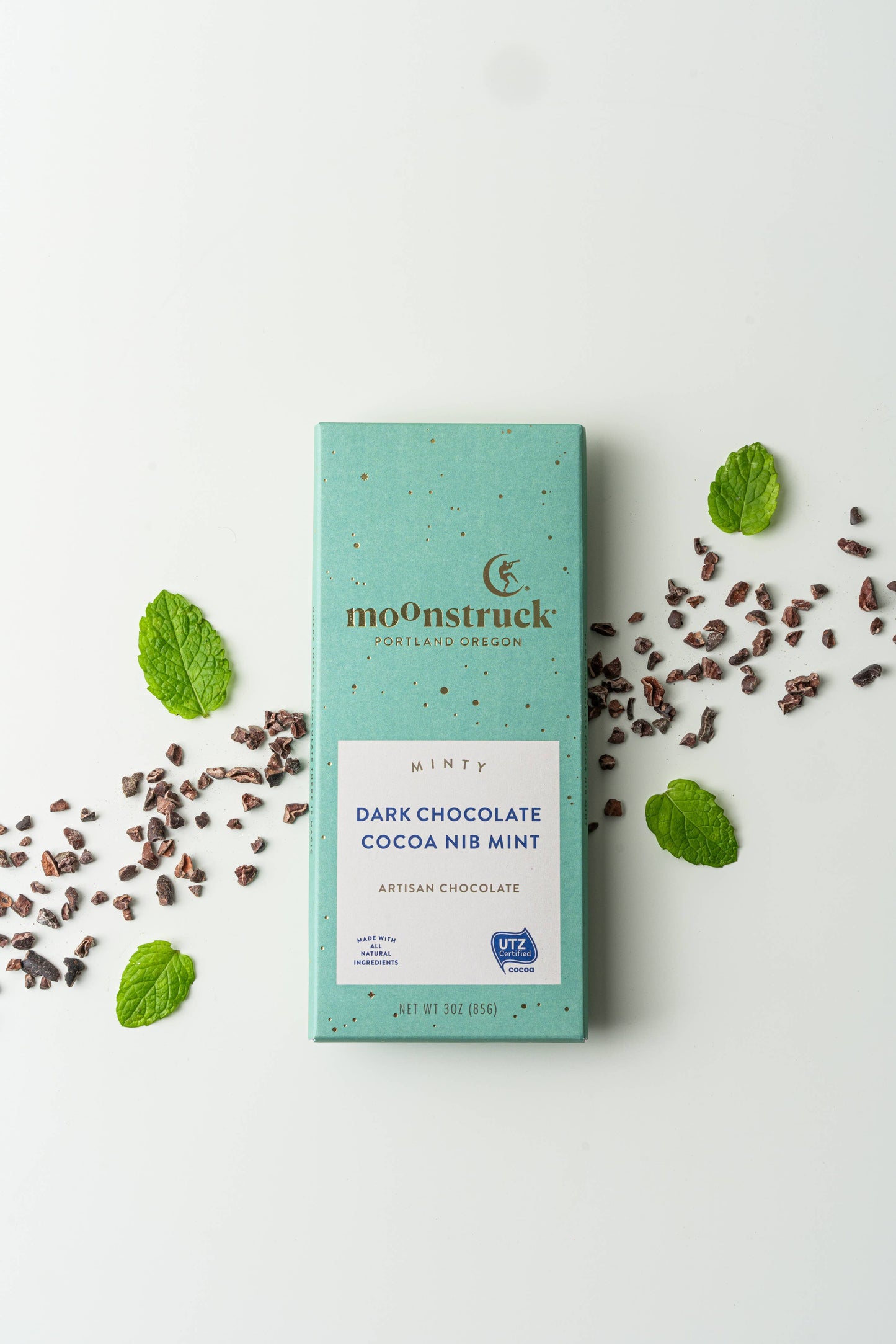 Moonstruck Chocolate Co - Minty Dark Chocolate Bar