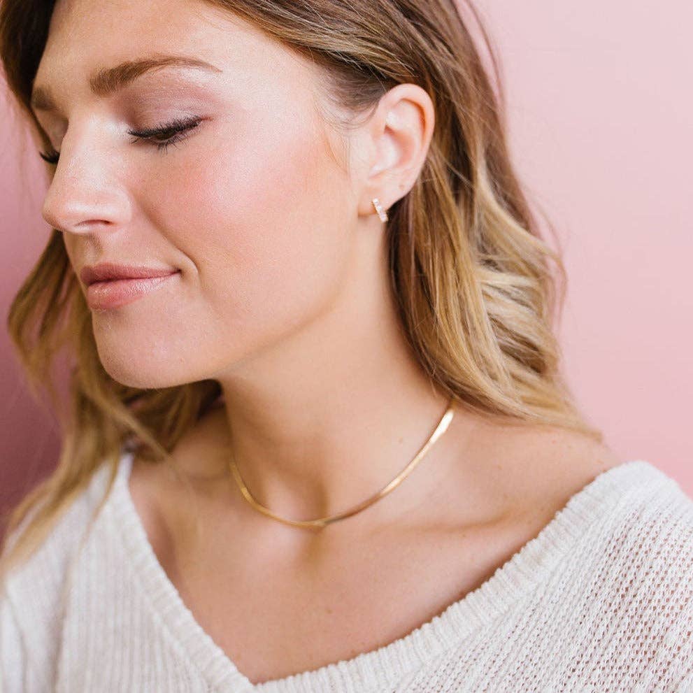 Mauve Jewelry Co. - Jade Gold Filled Herringbone Necklace