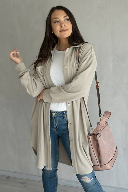 Jen & Co. - SKT2205 Edith Long Shacket with Pockets