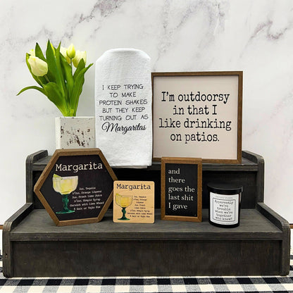 Driftless Studios - Protein Shakes Come Out As Margaritas 16x24 Tea Towel