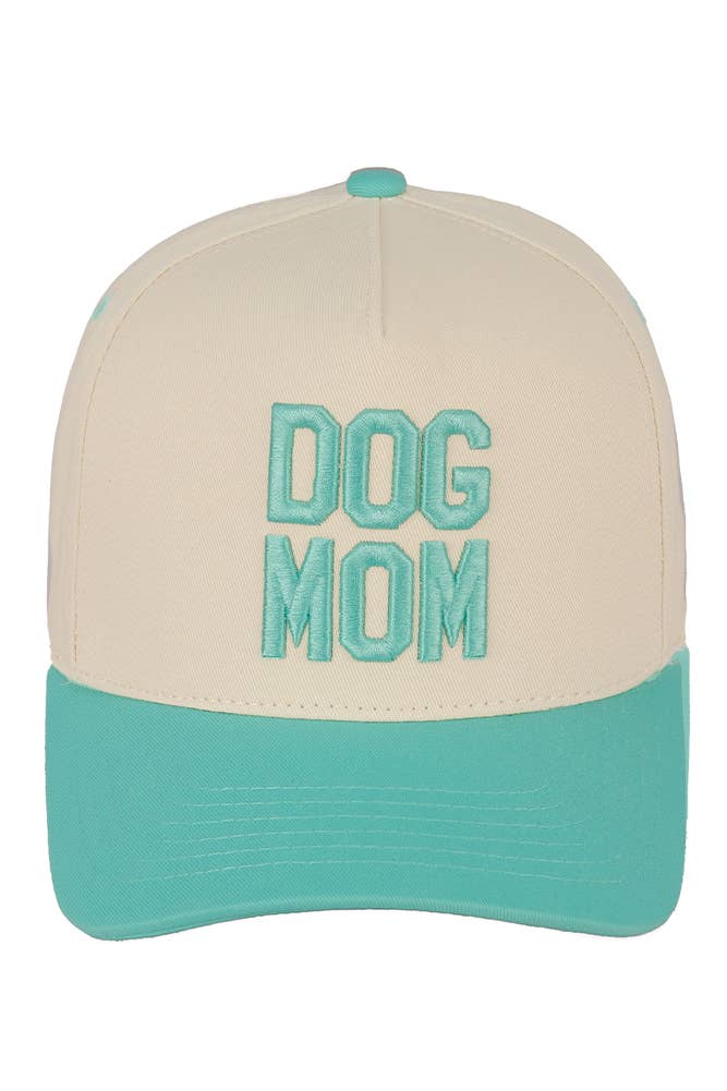 Hana - C.C DOG MOM Embroidered Two Tone Trucker Cap