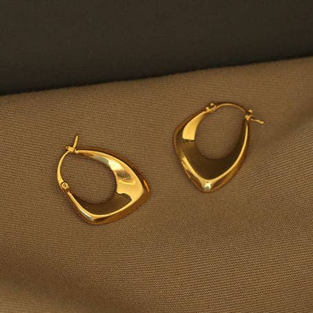 Dipped Shop - Geometric Simple Metal Earrings DPJE39