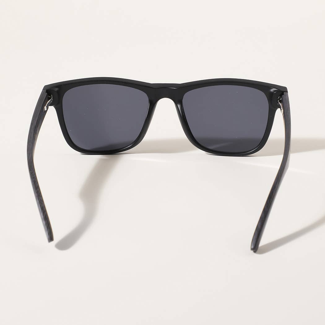 Fashion City - Square Shape Frame Wood Legs Fashion Sunglasses