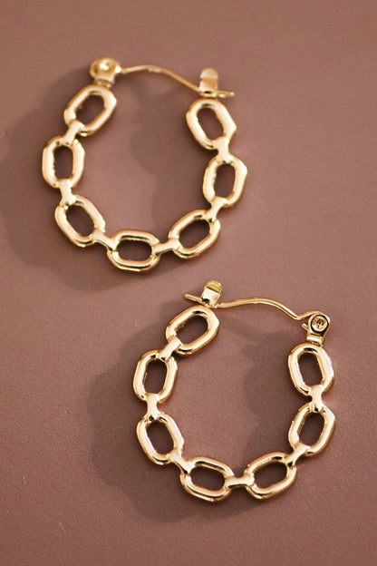 MA204 Mia Accessories - 18K Gold Plated Waterproof Stainless Steel Hoop Earrings - 7659