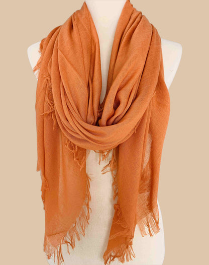 JC Sunny Fashion - 10 Colors-Soft As Cashmere Oversized Solid Frayed Scarf