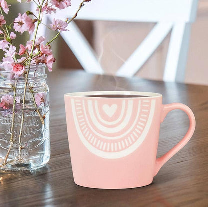 Abbott - Boho Arch with Heart Mug-Pink-3.5"H(13oz)