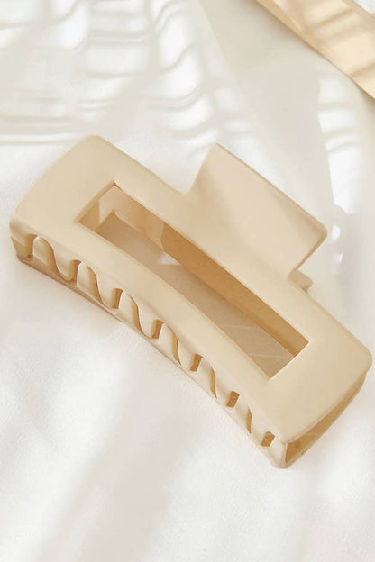 Hana - Solid Color Rectangle Shaped Hair Claw