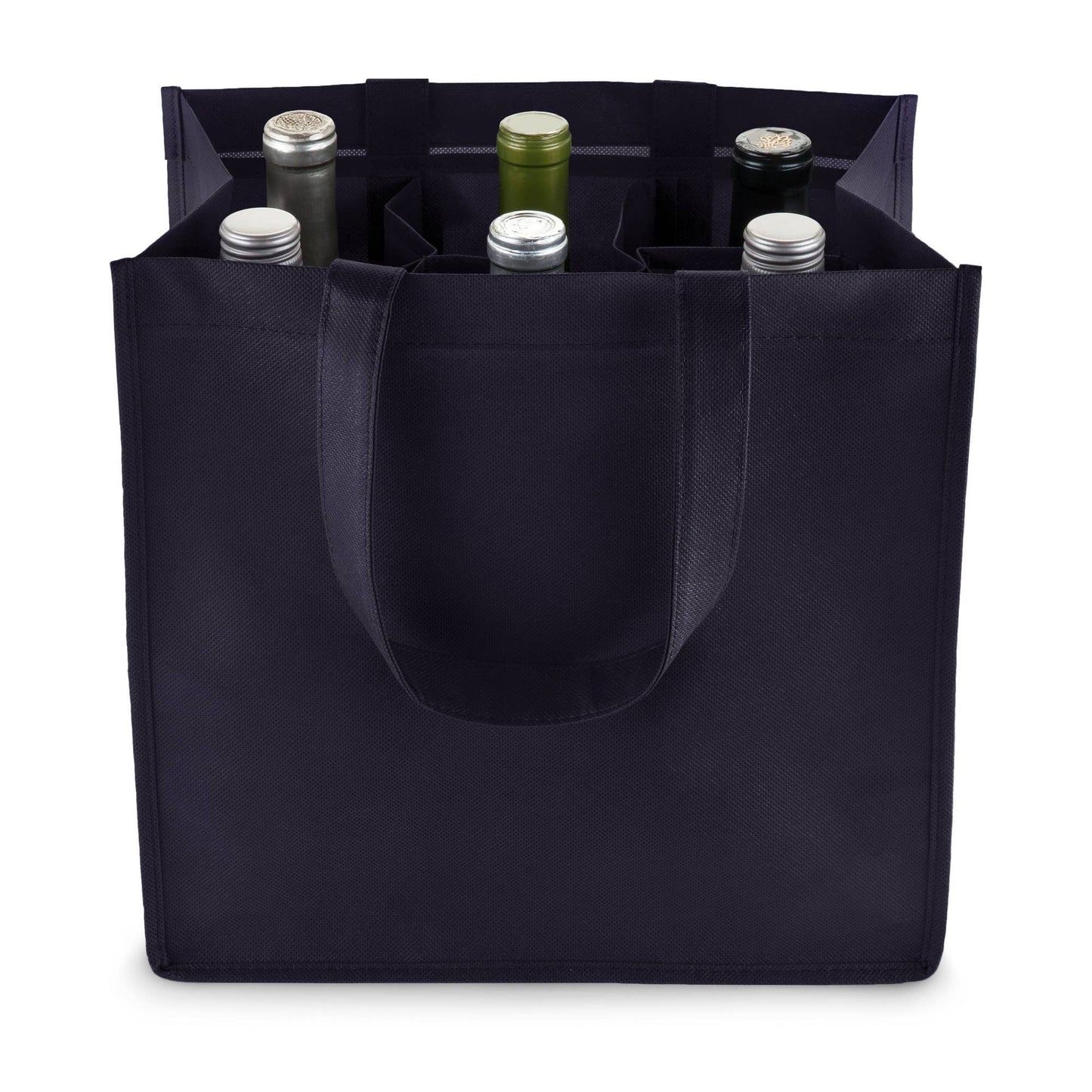 TRUE - Reusable 6 Bottle Non Woven Fabric Wine Tote ASST COLORS