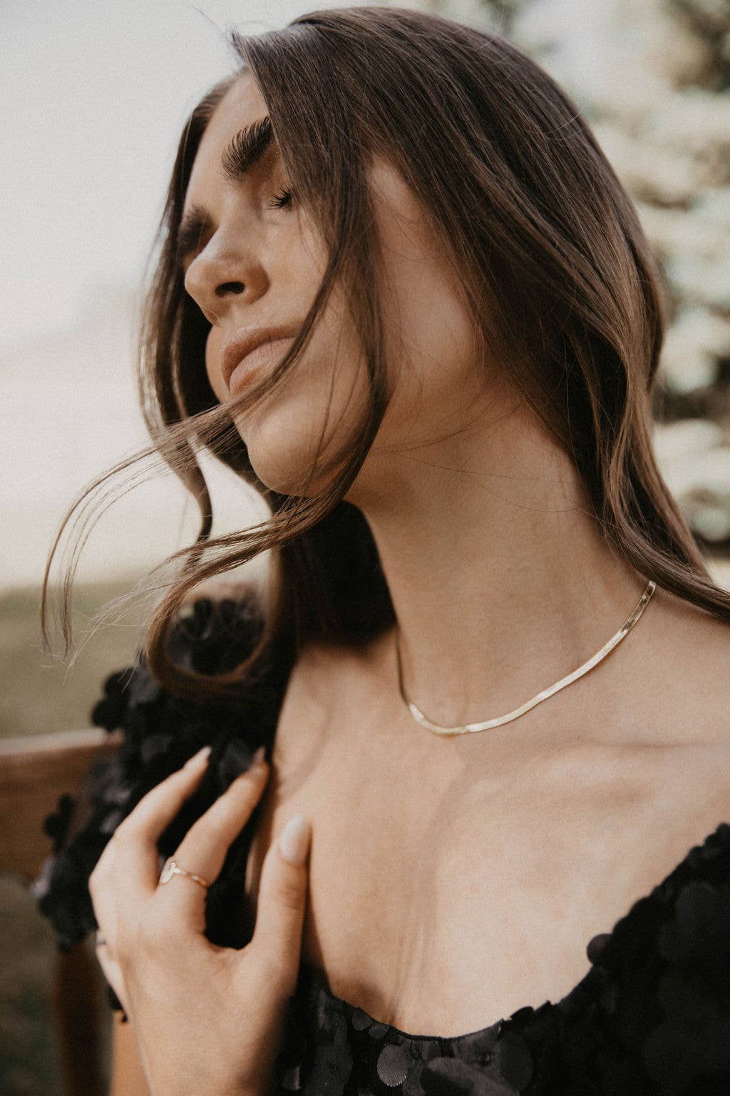 Mauve Jewelry Co. - Jade Gold Filled Herringbone Necklace