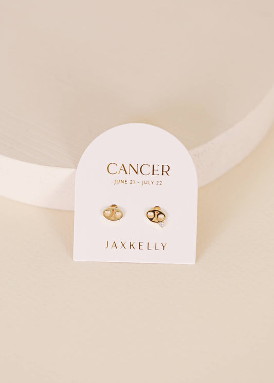 JaxKelly - Zodiac Gold Earrings - Cancer