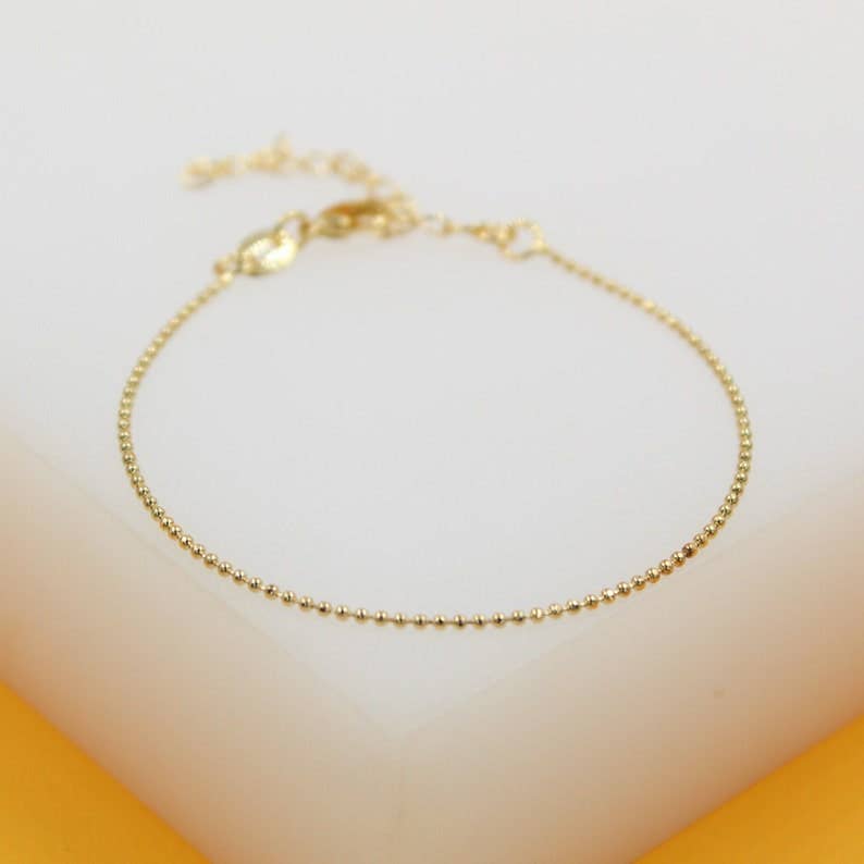 MIA Jewelry - 18K Gold Filled 1mm Ball Bracelet (I367)
