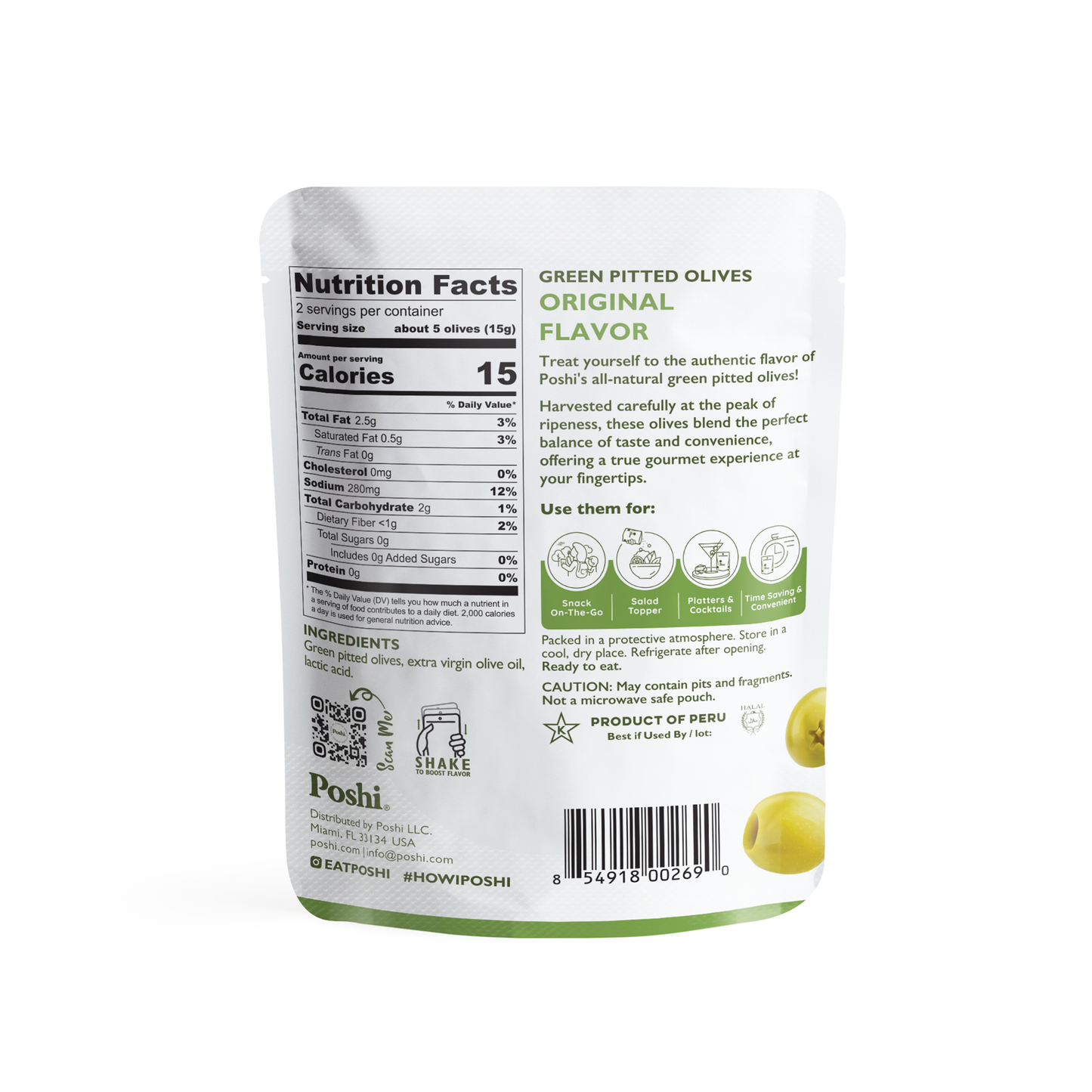 POSHI - Poshi Olives - Premium Green Olives 1.1oz/10