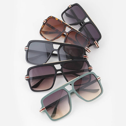 3AM BY H&D ACCESSORIES - Luxury Stripe Aviator Sunglasses