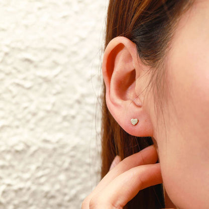 Melange Blanc - Annabella Heart Earrings, heart studs, stud earrings