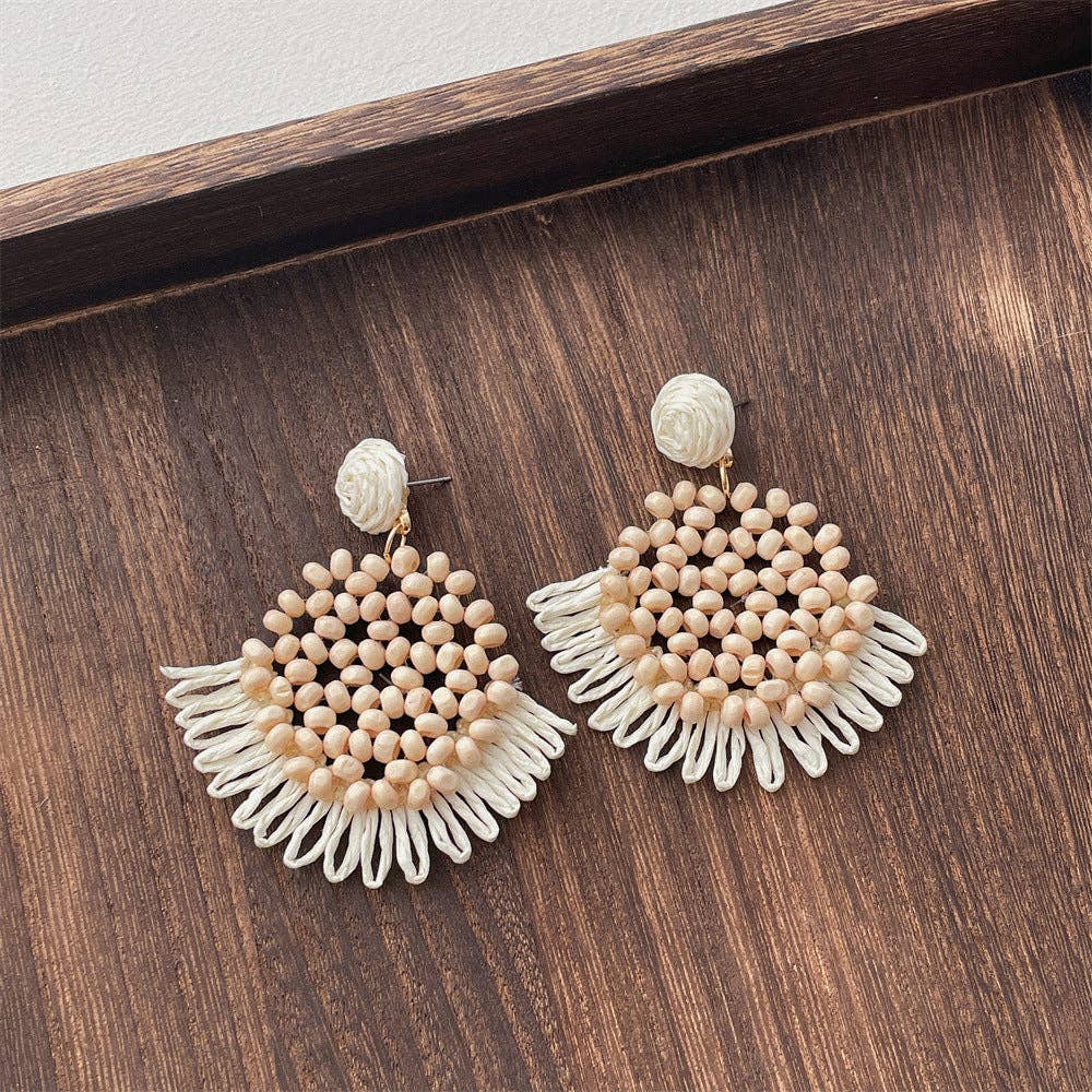 Dipped Shop - Vintage Handwoven Rattan Grass Earrings DP25D776