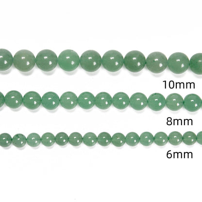 CRCBEADS - Green Aventurine Smooth Round Beads 4mm 6mm 8mm 10mm 12mm 15.5" Strand
