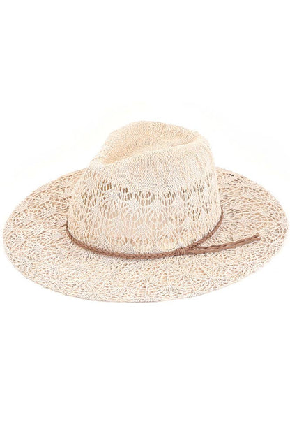 Hana - C.C Horseshoe Lace Knitting Summer Panama Hat