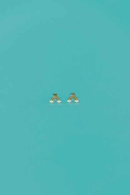 JaxKelly - Rainbow Enamel Flat Back Kids Earrings