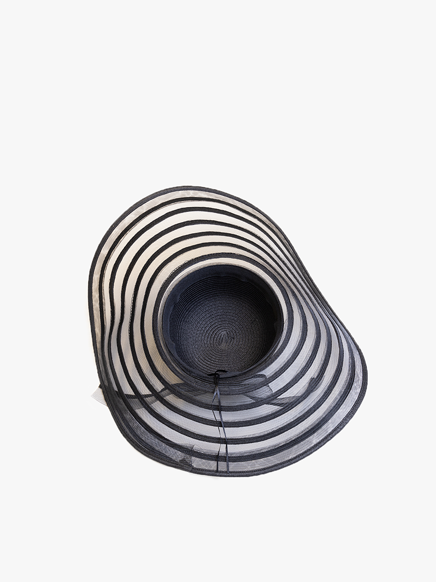 Jen & Co. - HAT2498 Margaret Two-Toned Straw Hat w/ Bow