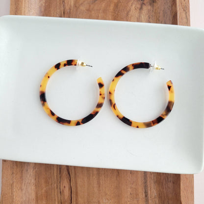 Spiffy & Splendid - Cameron Hoops - Tortoise // Earrings, Jewelry