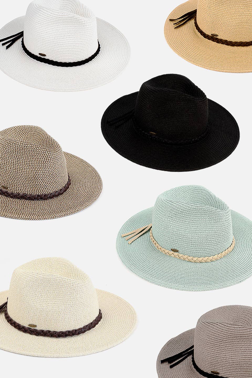 Hana - C.C Straw Panama Hat with Tied Ribbon