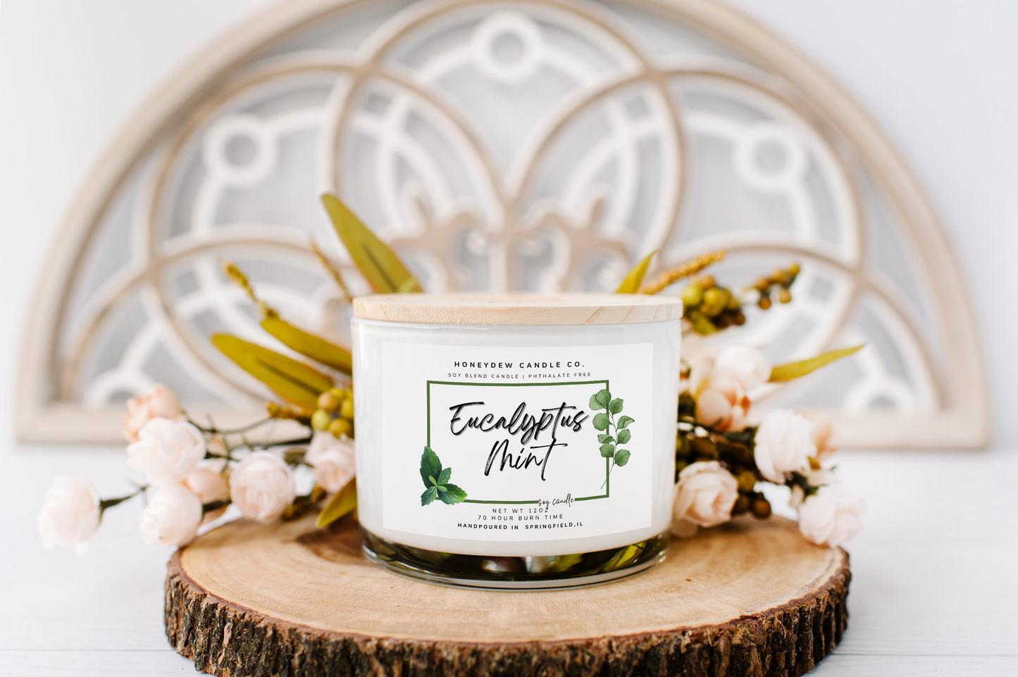 HC102 Honeydew Candle Co. - 3 Wick Candle Eucalyptus Mint