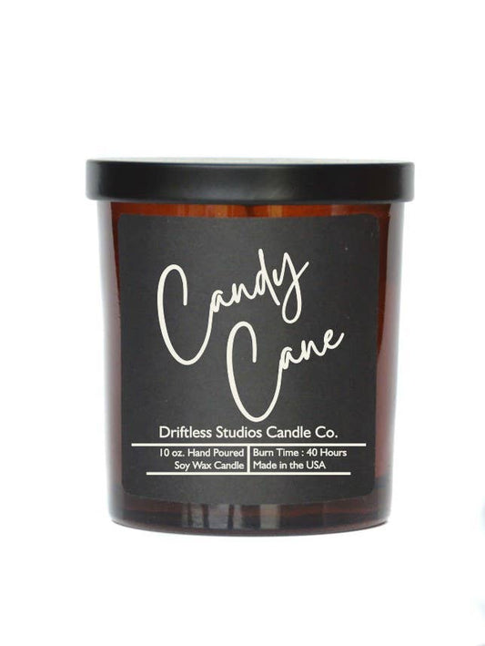 Driftless Studios - Candy Cane Soy Wax Candles - 10oz Jar - Christmas Decor