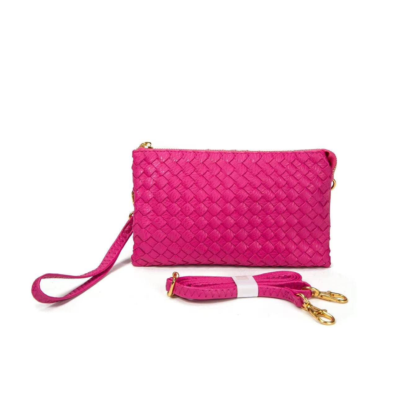 MiMi Wholesale - 7050 Kathy Woven Three Compartment Clutch/Crossbody Bag