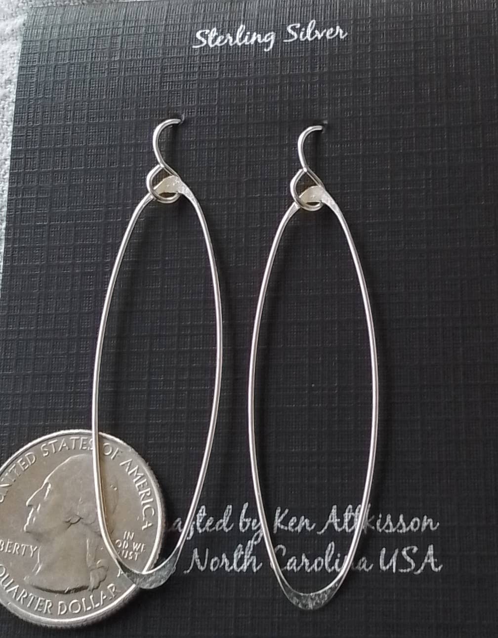 ER292 Ken’s handcrafted jewelry - Sterling Silver Earrings Medium Ovals