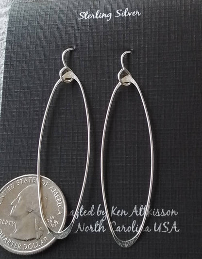 ER292 Ken’s handcrafted jewelry - Sterling Silver Earrings Medium Ovals