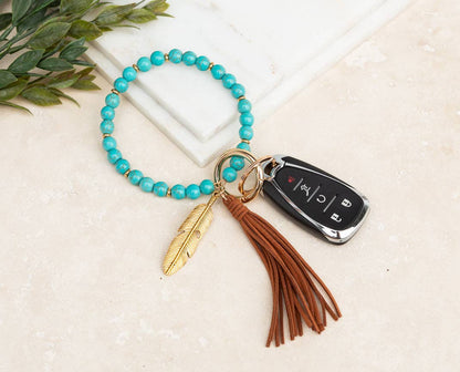 Aili's Corner - Boho Stone Key Ring Bracelet