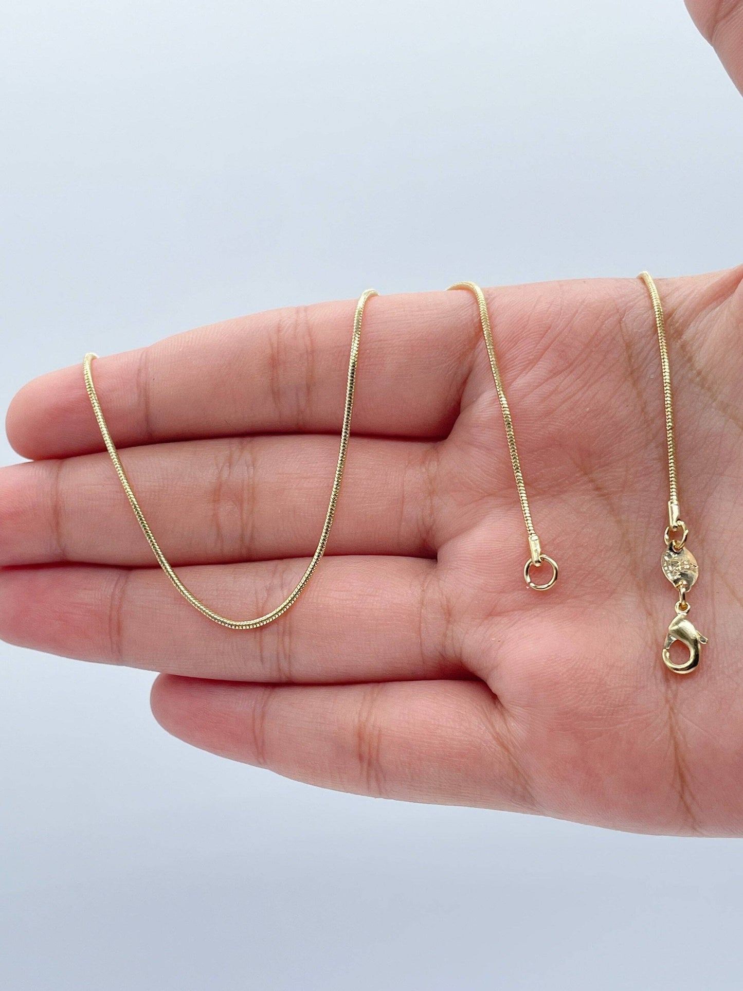 Milie Jewels - 18k Gold Filled Round Snake Textured Chain Cola De Raton