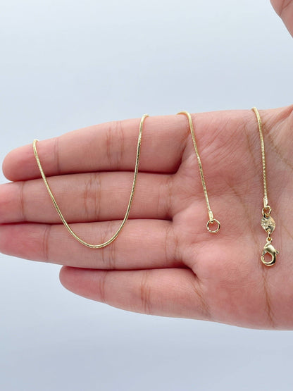 Milie Jewels - 18k Gold Filled Round Snake Textured Chain Cola De Raton