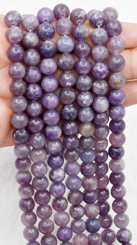 Soothing Crystals - Lepidolite Round Beads, 6mm, 8mm,10mm Project For Beads