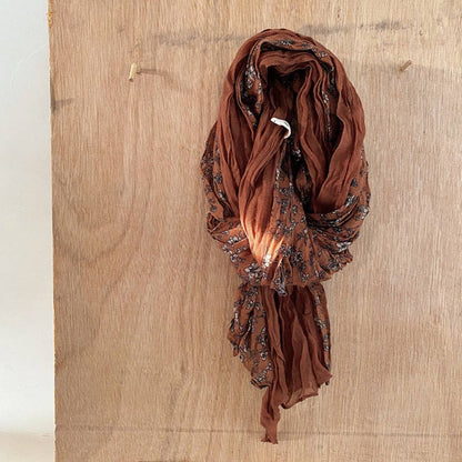 Funkyrel® Atzbranding Limited - Scarvii - Lightweight Floral Pattern Ruched Scarf