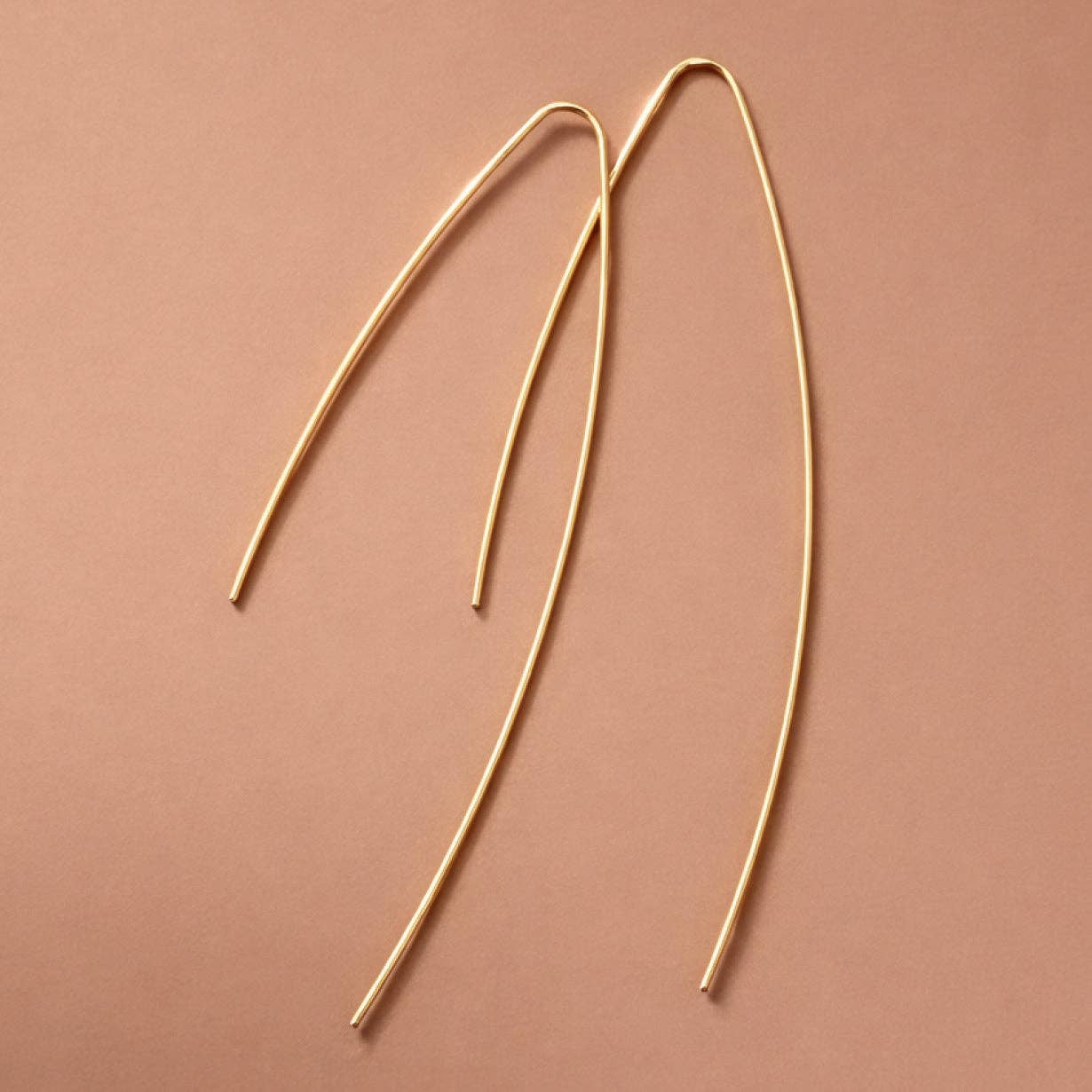 MA206 Mia Accessories - 18K Gold PVD Plated Stainless Steel Long Threader Earrings - 7514