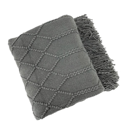Fennco Styles - Rhombus Diamond Knit 50x60 Inch Throw Blanket