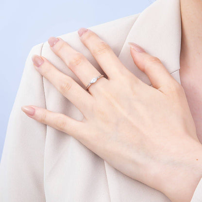 Aim Eternal - 16K Gold Filled Clear Marquise CZ Minimalist Bezel Adjustable Ring in Gold & Silver | Rings-00161 Rings-00162