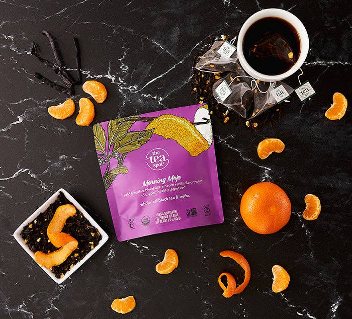 The Tea Spot - Morning Mojo, Organic Pu'erh Tea - 15 sachets each