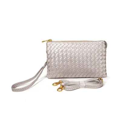 MiMi Wholesale - 7050 Kathy Woven Three Compartment Clutch/Crossbody Bag