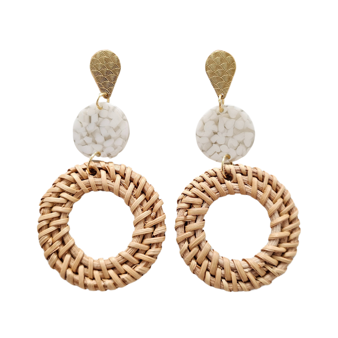Spiffy & Splendid - Lana Earrings - Dark Rattan // Resort, Jewelry