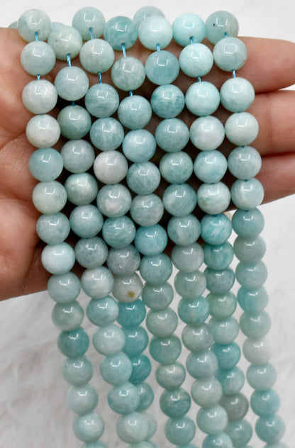 Soothing Crystals - Amazonite Round Beads, 4mm,6mm, 8mm,10mm Project For Beads