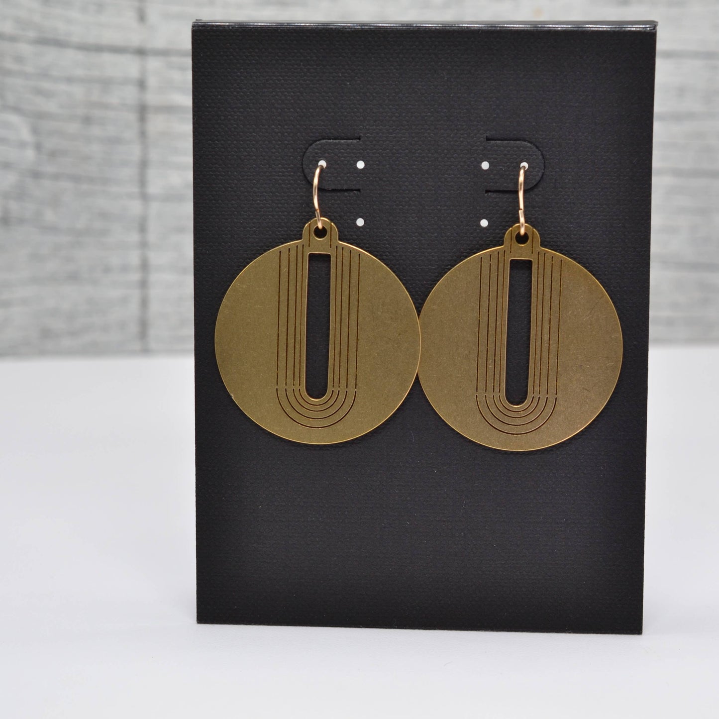 Sela+Sage - Open Arch, Circle Earrings in Worn Brass with Gold Filled