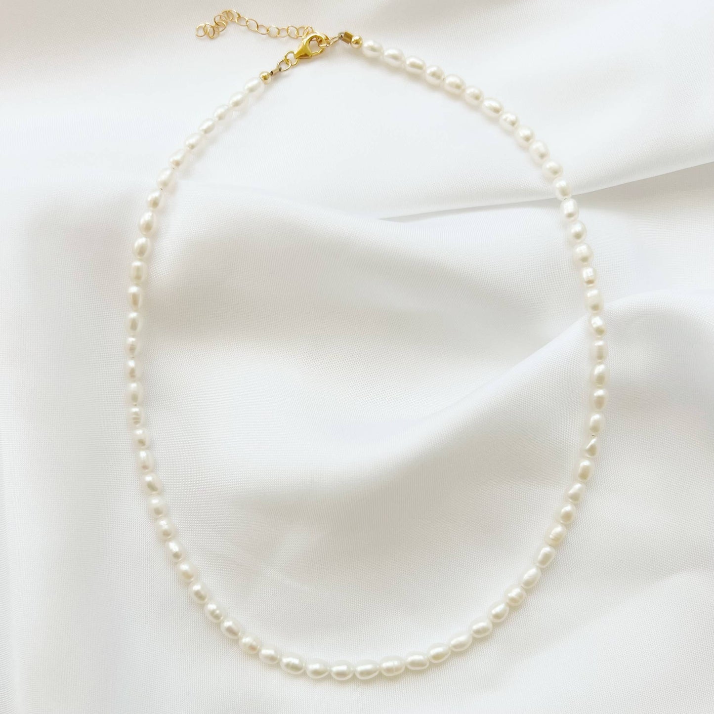 True by Kristy Jewelry - Sea Isle Freshwater Rice Pearl Beaded Necklace Gold Filled