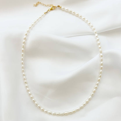 True by Kristy Jewelry - Sea Isle Freshwater Rice Pearl Beaded Necklace Gold Filled