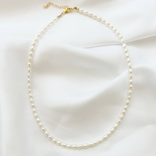 True by Kristy Jewelry - Sea Isle Freshwater Rice Pearl Beaded Necklace Gold Filled